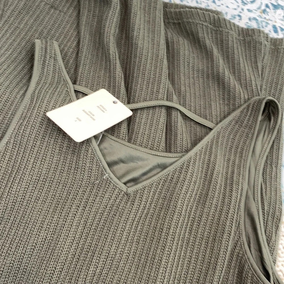 Pink Rose elegant moss green slip on dress size large new with tags - Picture 6 of 8